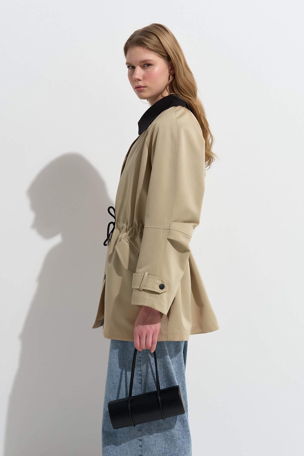 Casual Midi Trençkot Camel