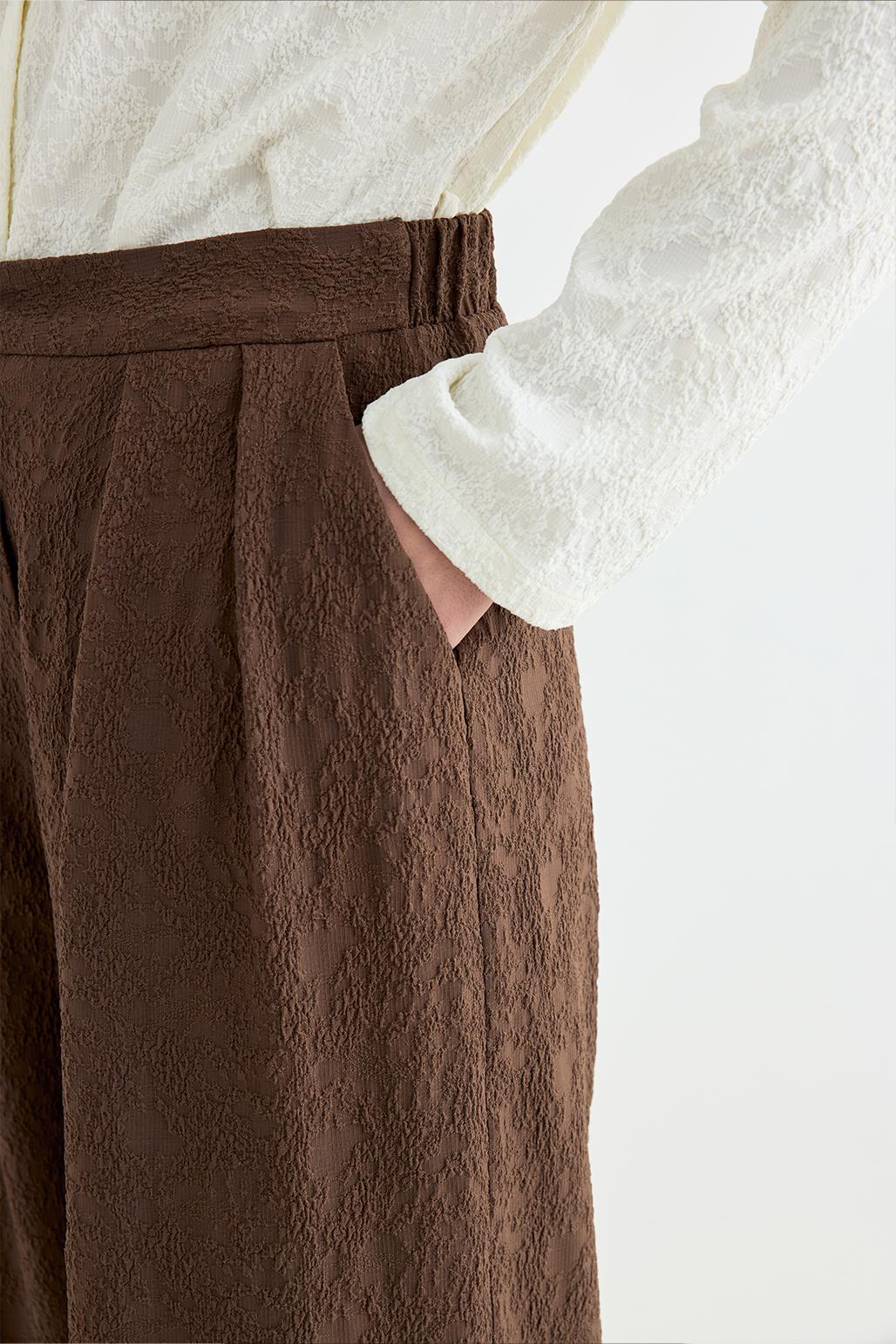 Dokulu Culotte Pantolon Kahve