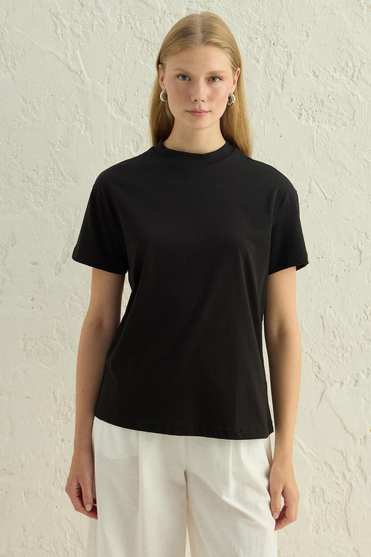 Kısa Kollu Basic T-Shirt Siyah