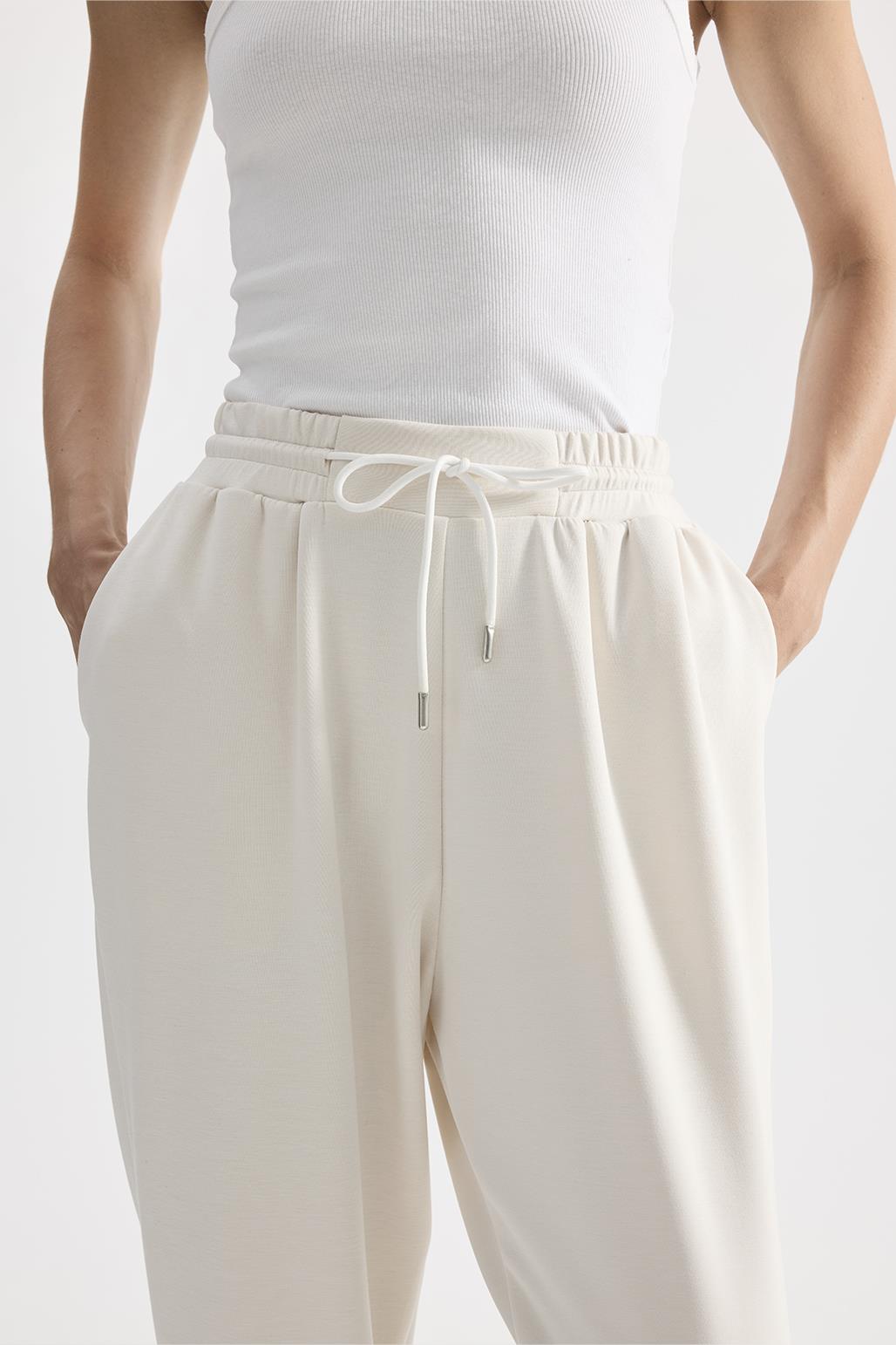 Modal Örme Jogger Pantolon Ekru