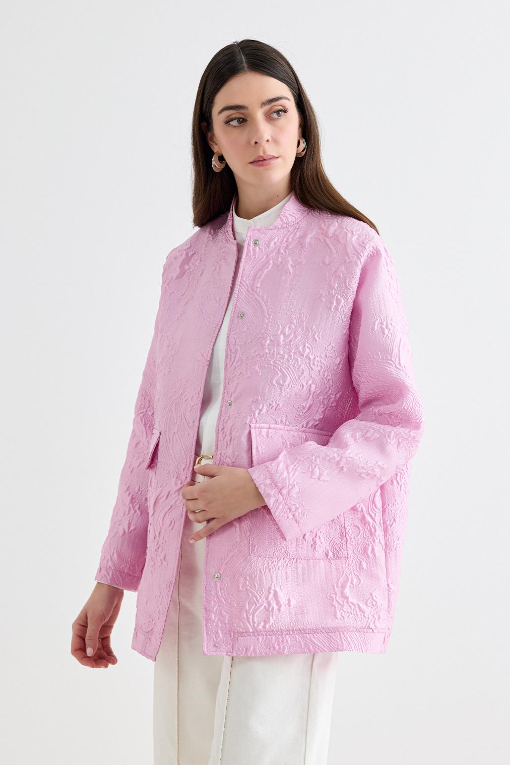 Sonia Jakar Bomber Ceket Pembe