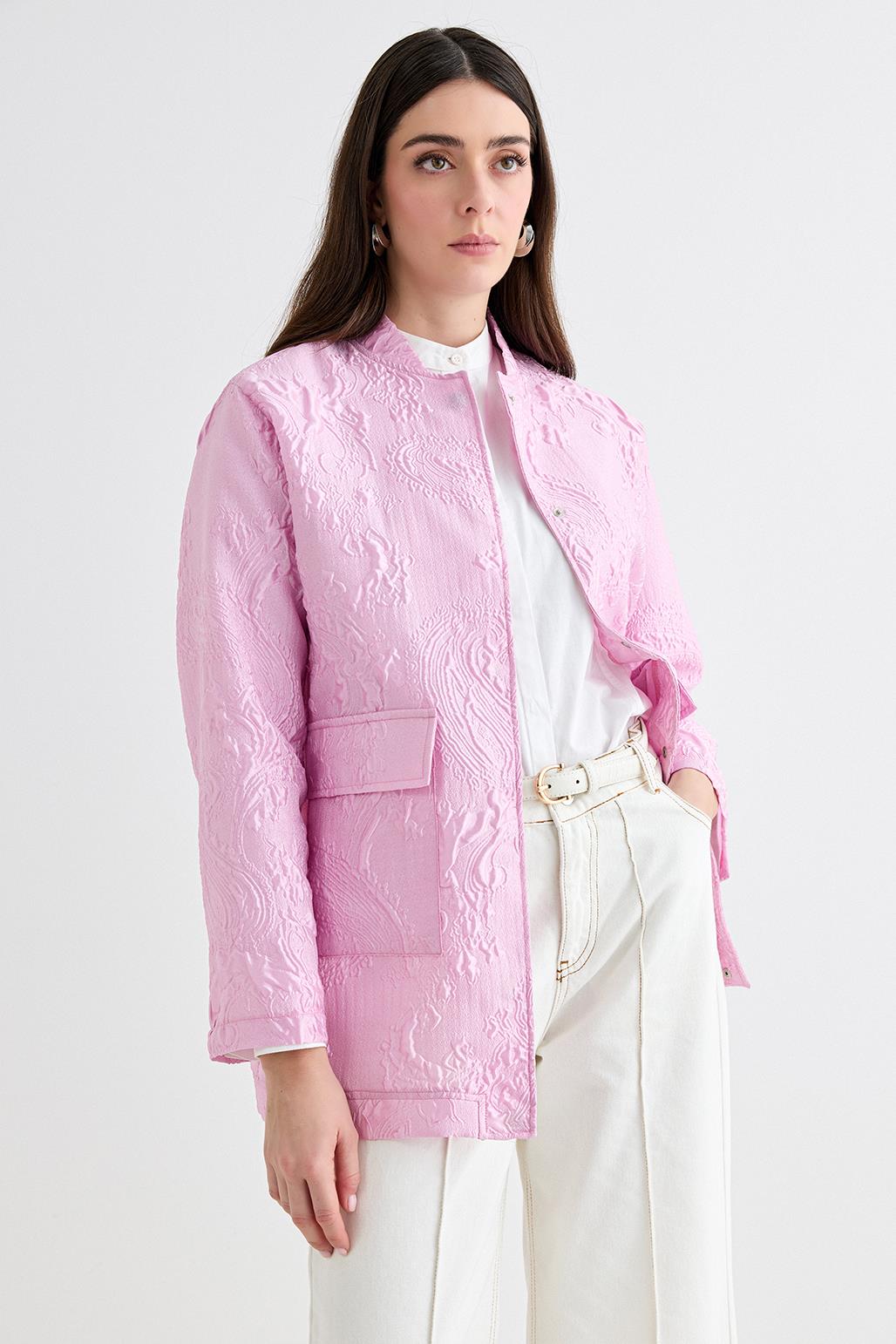 Sonia Jakar Bomber Ceket Pembe